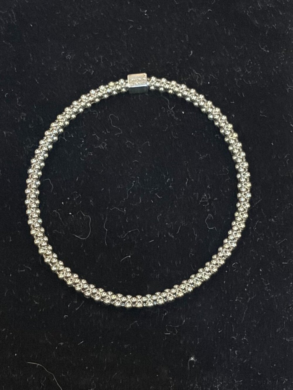 Mignon Faget Sterling Silver Halo Bangle, Faceted, Size M